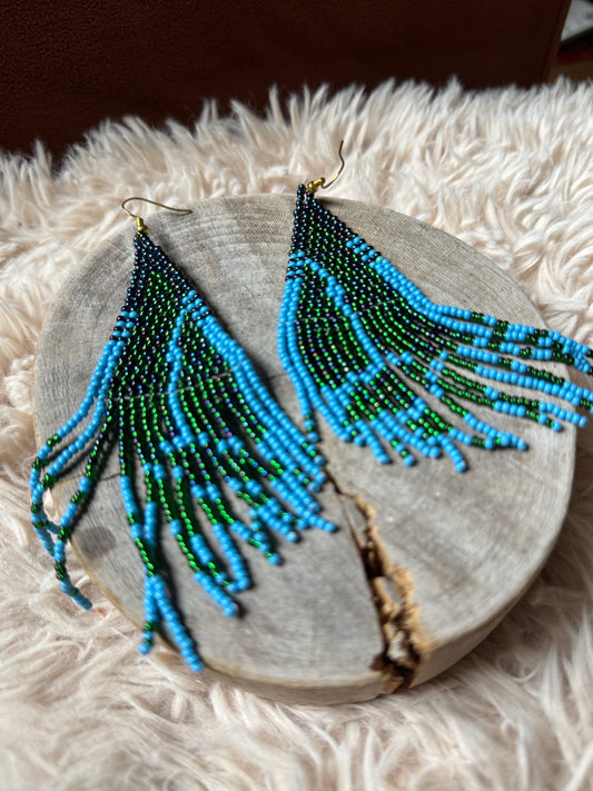 Handmade "Peakcock" Colombian Earrings