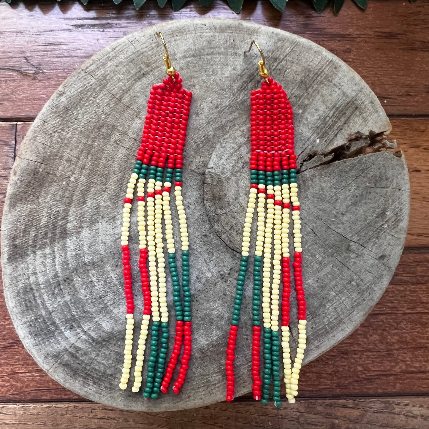 Handmade "Cream & Teal" Colombian Earrings