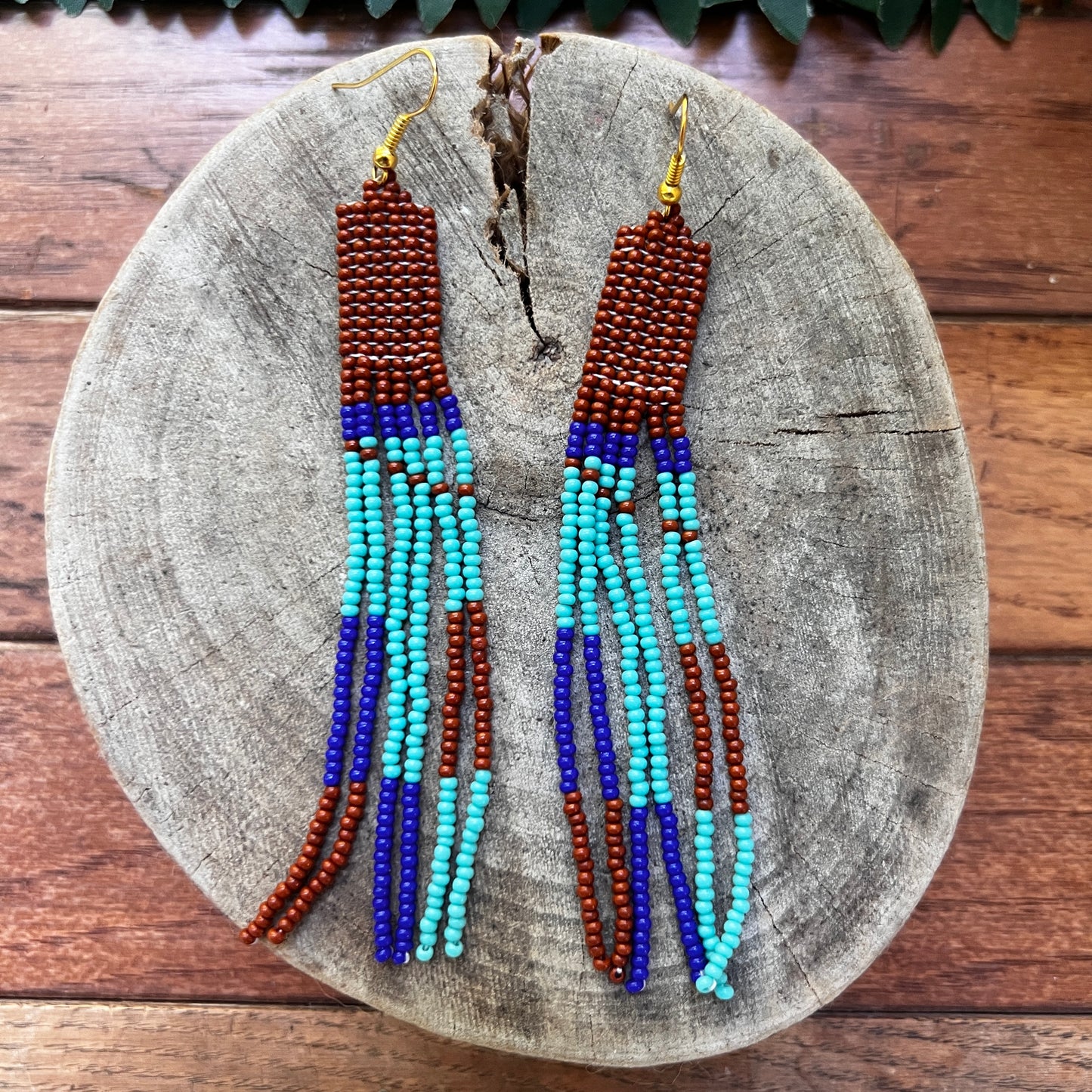 Handmade "Cafe Blue Blue" Colombian Earrings