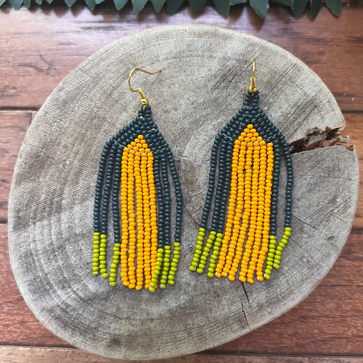Handmade "Green Gem" Colombian Earrings