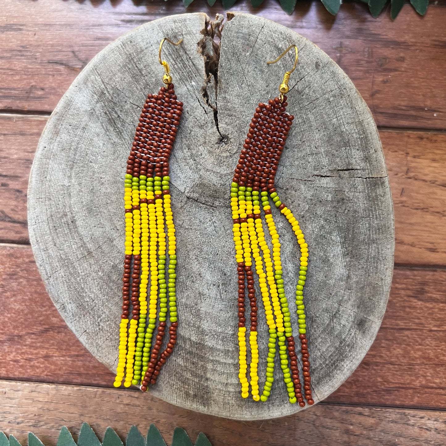 Handmade "Cafe Yellow" Colombian Earrings