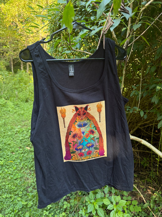 "Prudent Lobo" XL W  Black Tank Top