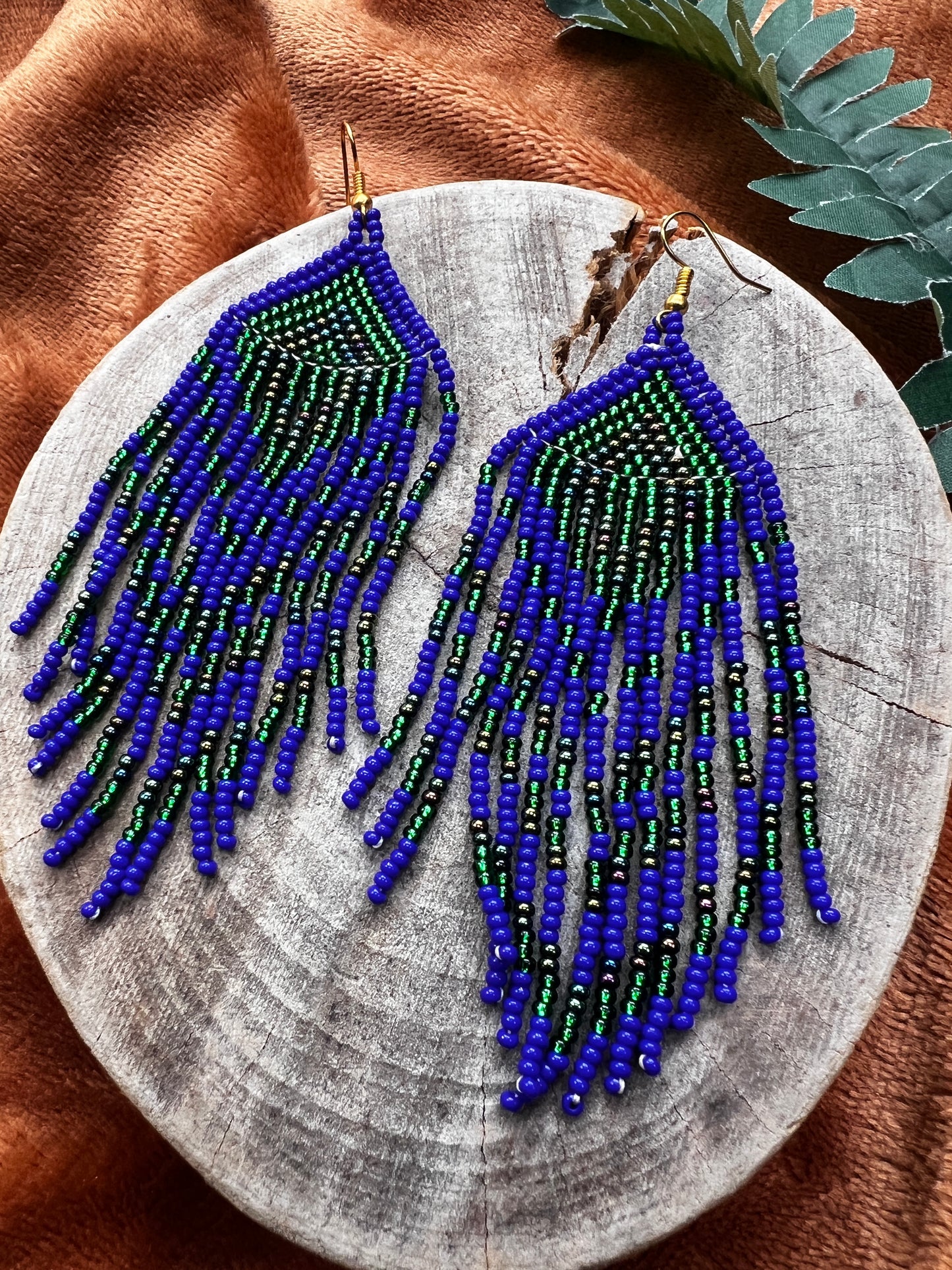 Handmade "Cobalt Verde" Colombian Earrings