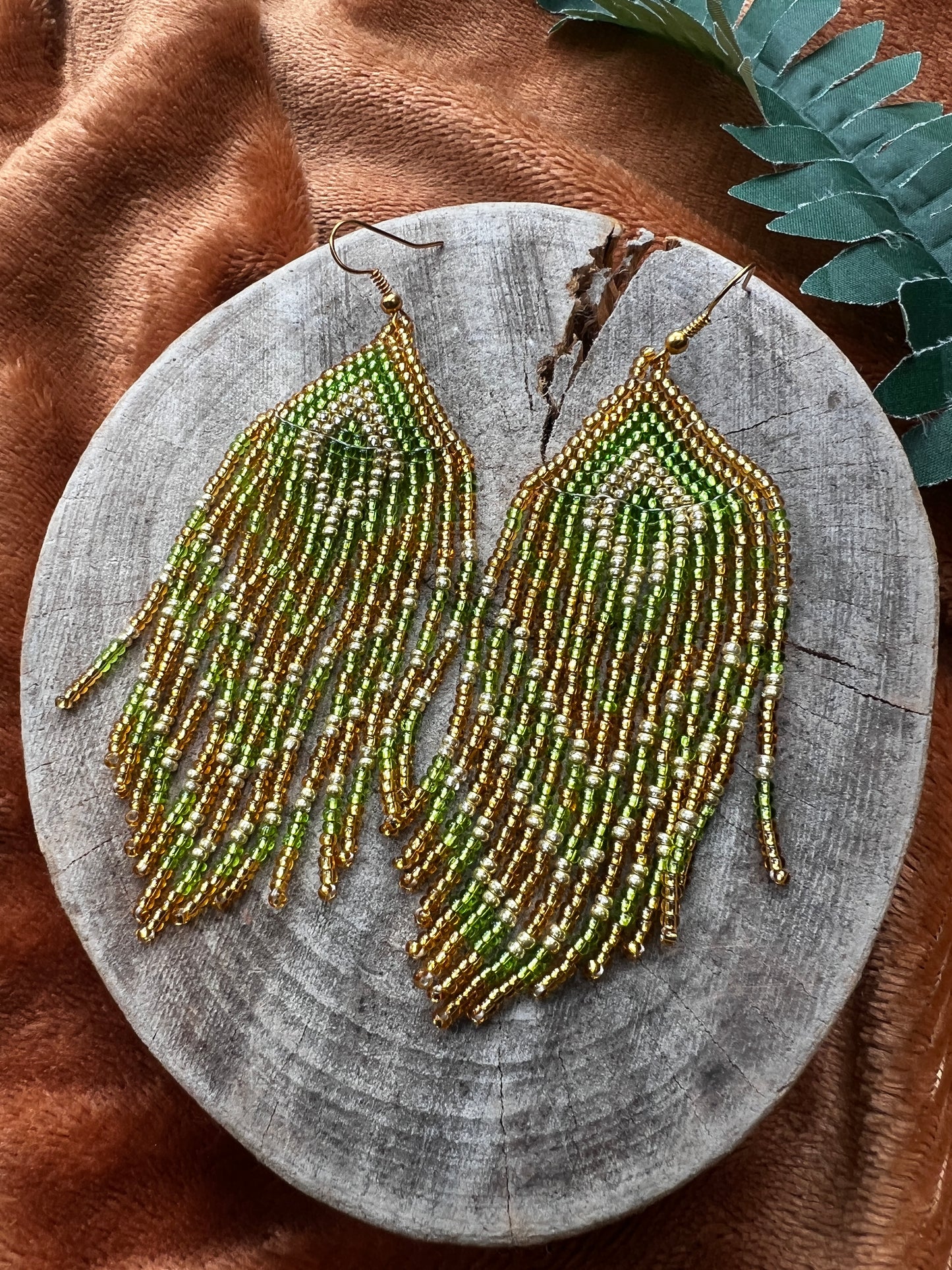 Handmade "Forest Gold" Colombian Earrings