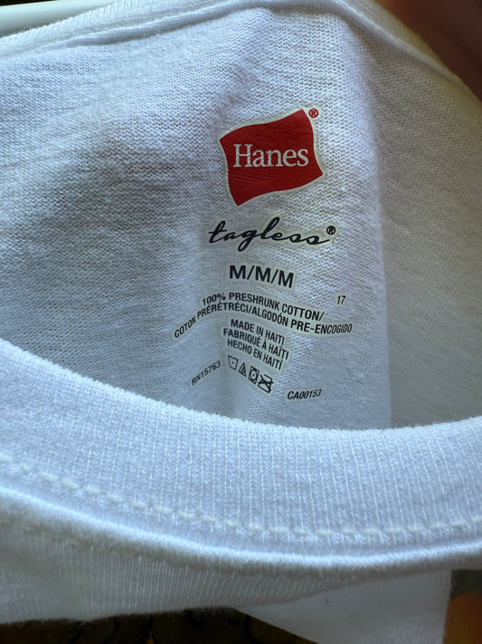 "Basking" M White Tshirt