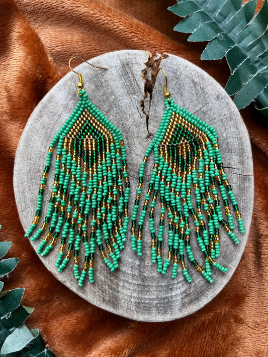 Handmade "Green Gold" Colombian Earrings