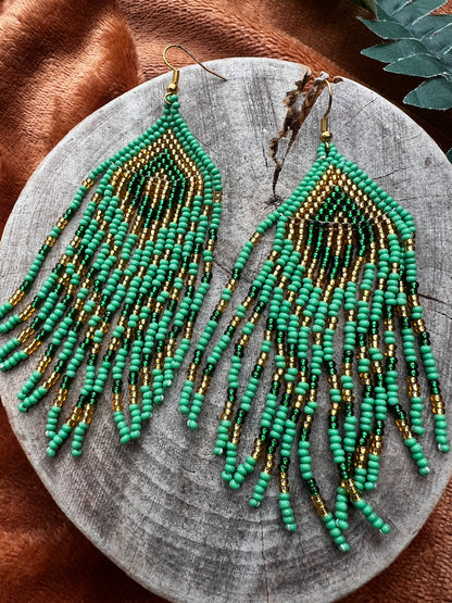 Handmade "Green Gold" Colombian Earrings