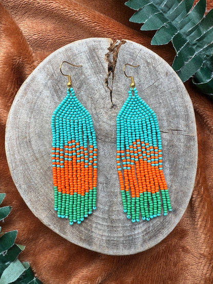 Handmade "Green & Naranja" Colombian Earrings