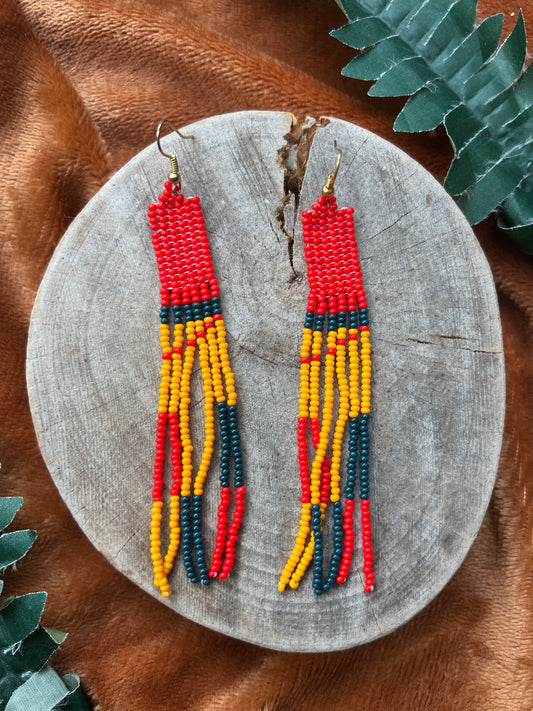 Handmade "Bouquet Red" Colombian Earrings