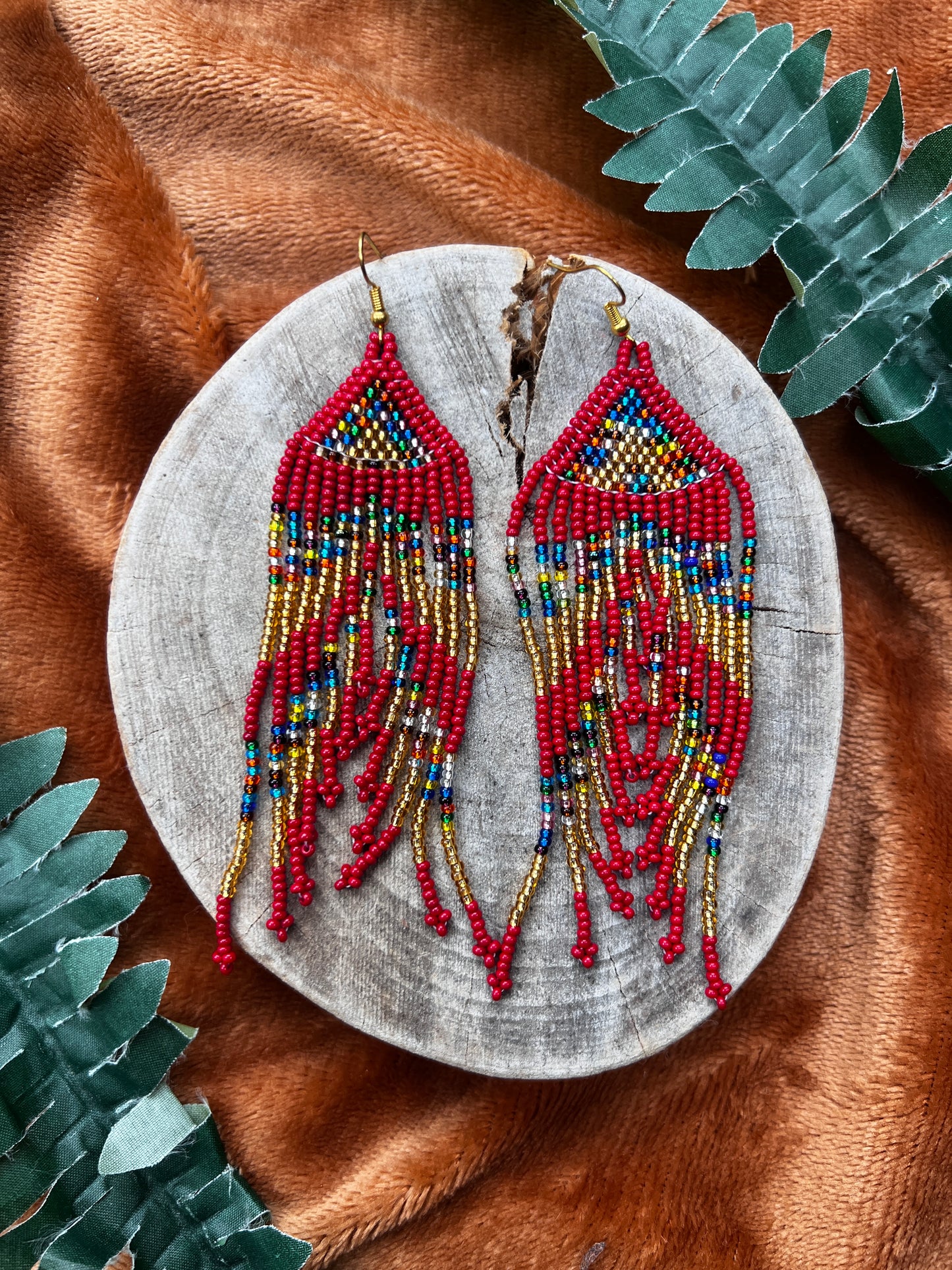 Handmade "Deco Red" Colombian Earrings