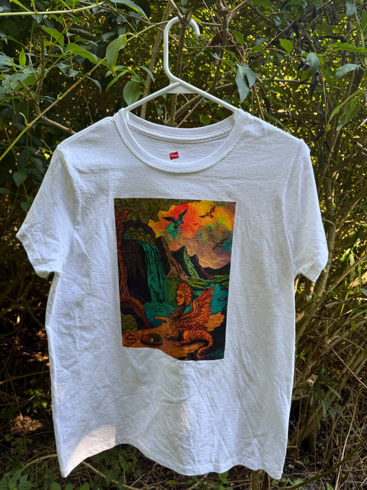 "Basking" M White Tshirt