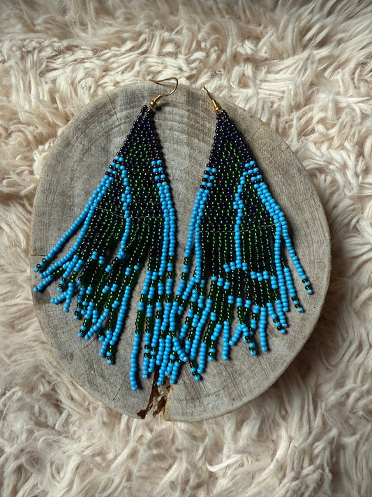 Handmade "Peakcock" Colombian Earrings
