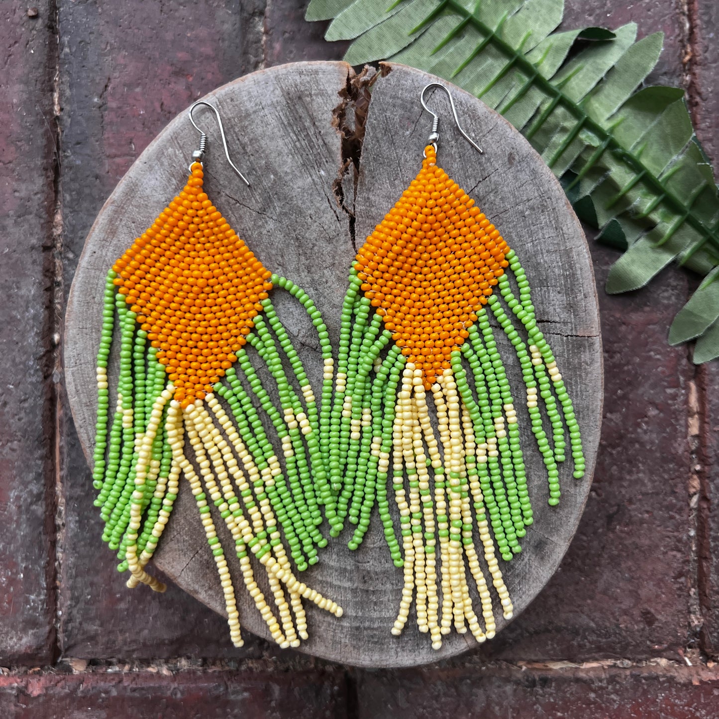 Handmade "Yellow Plantera" Colombian Earrings