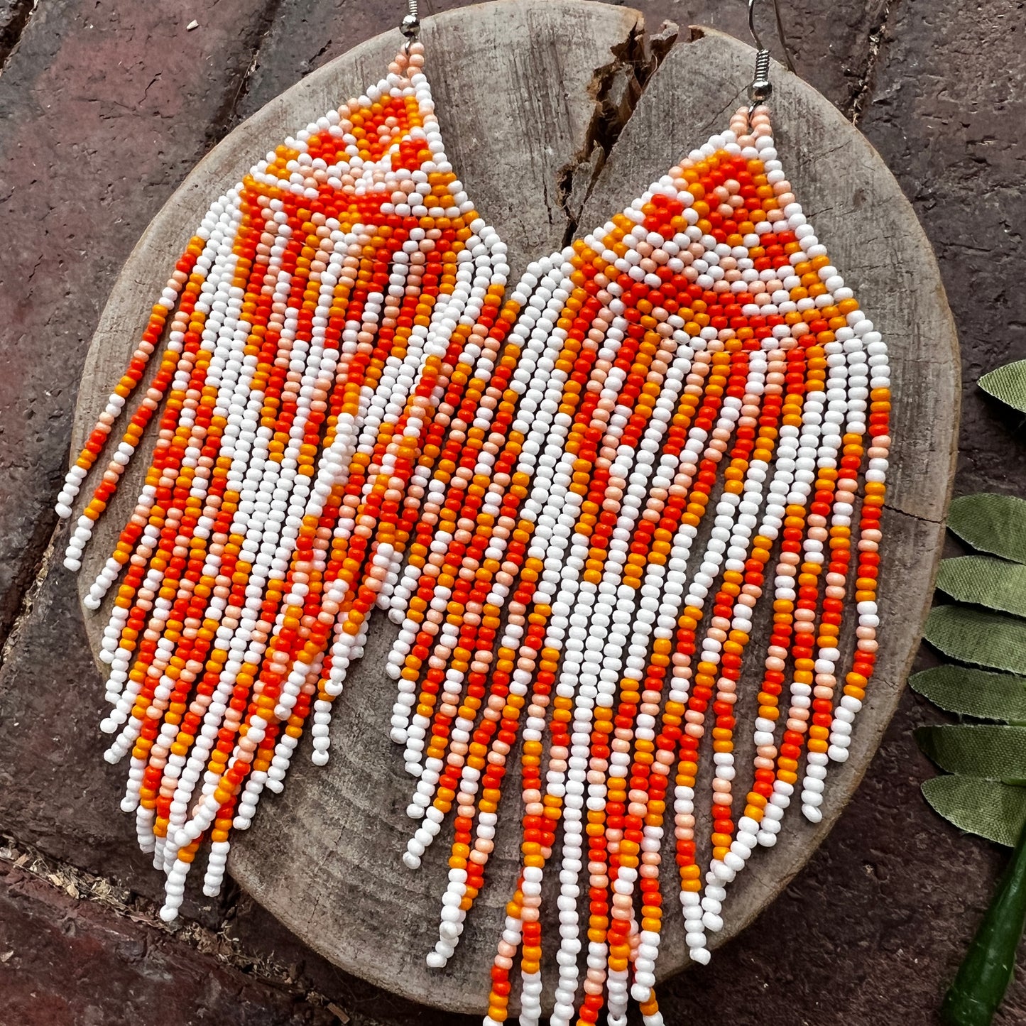 Handmade "Orange Mod" Colombian Earrings