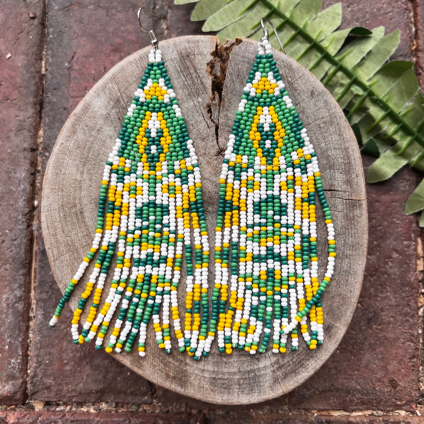 Handmade "Textile Verde" Colombian Earrings