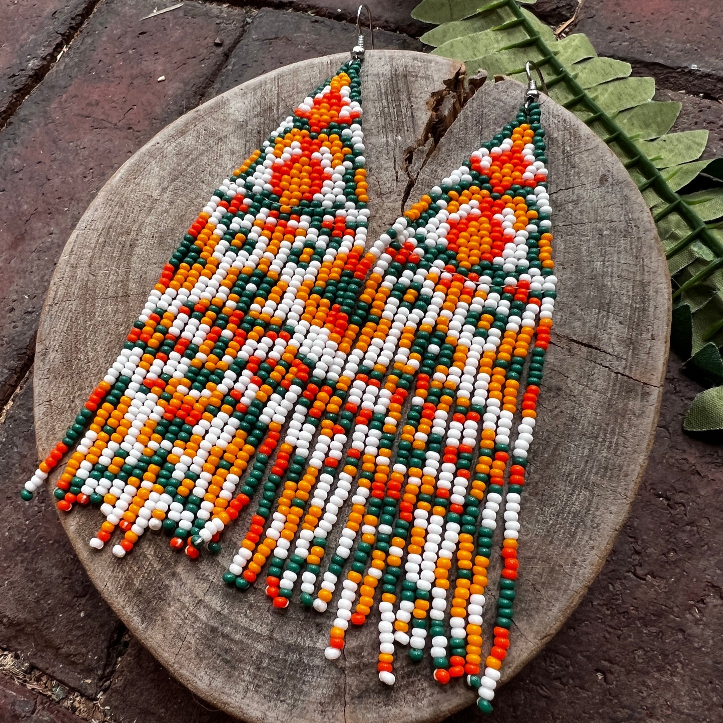 Handmade "Textile Naranja" Colombian Earrings