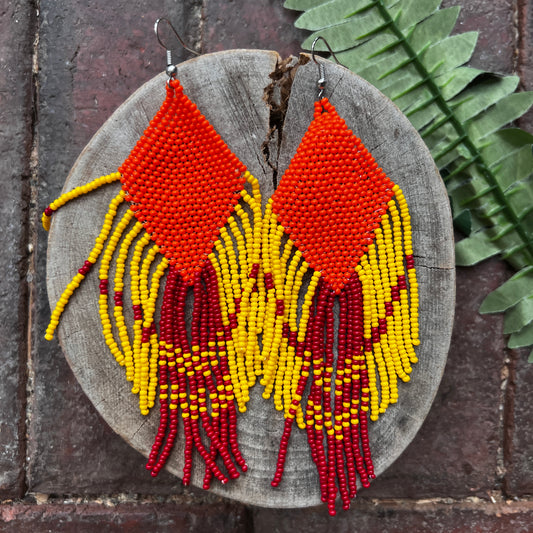 Handmade "Orange Bloom" Colombian Earrings