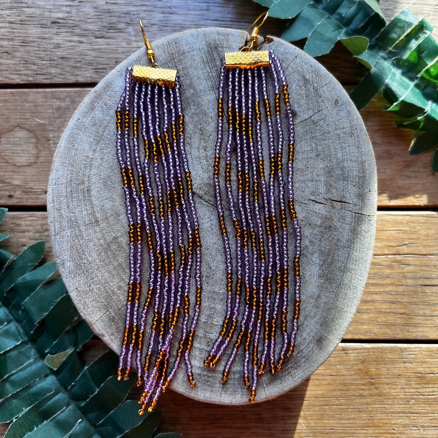 "Handmade "Lavender Rose" Colombian Earrings
