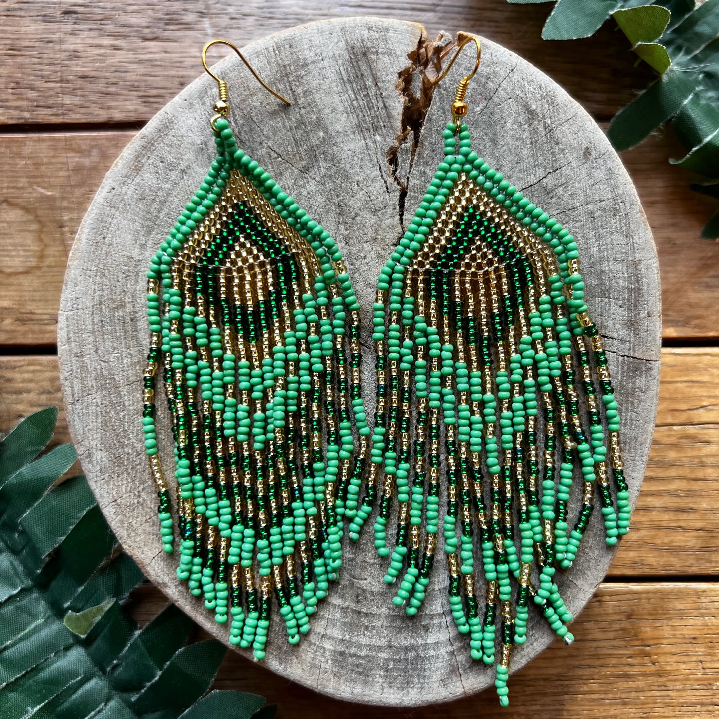 Handmade "Mint Jade" Colombian Earrings