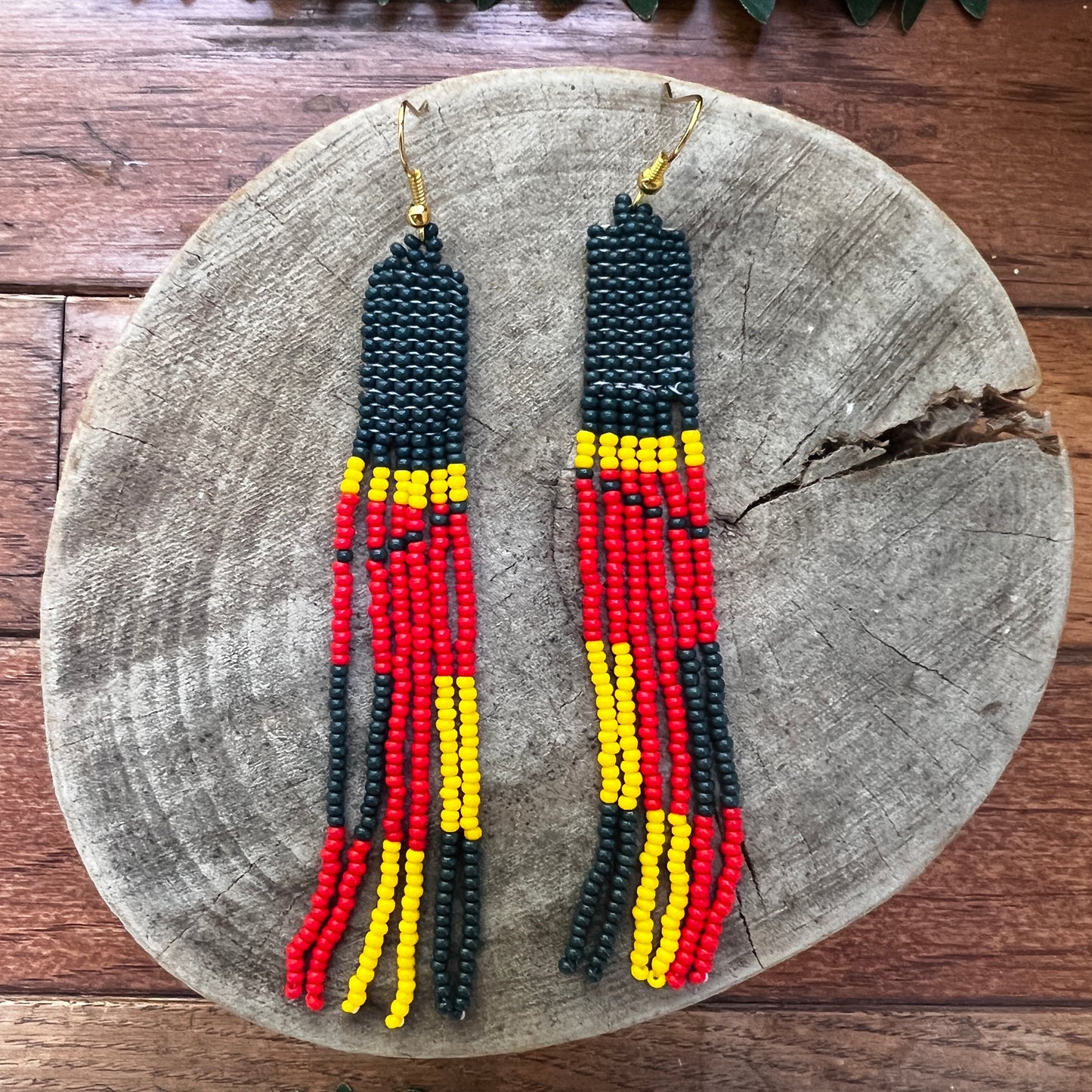 Handmade "Red Rhythm" Colombian Earrings