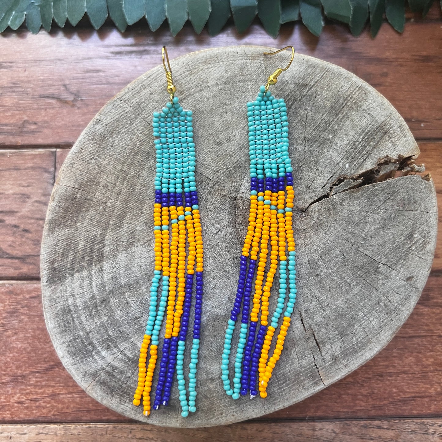 Handmade "Blue Shade Sea" Colombian Earrings