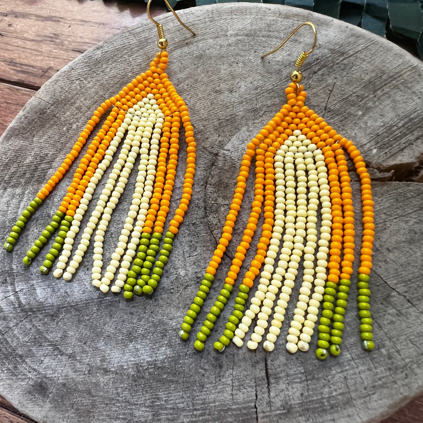 Handmade "Green Glow" Colombian Earrings