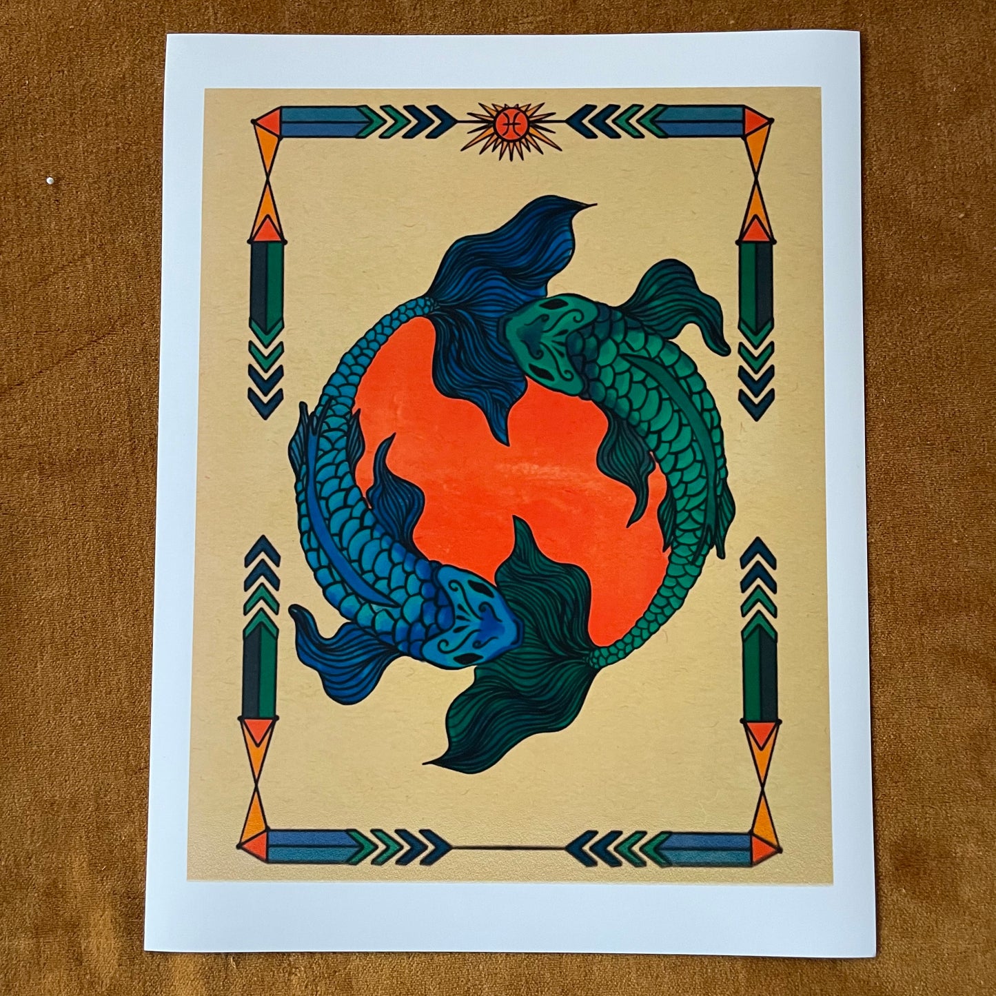 Pisces Horoscope Art Printed On Pearl Paper [See misprinted image]