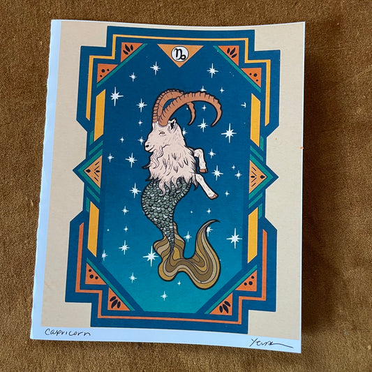 "Capricorn" Greeting Card Folded Incorrectly, no envelope