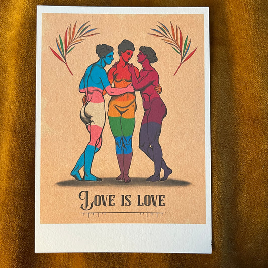 "Love Is Love" Archival Velvet Faded Print 5x7