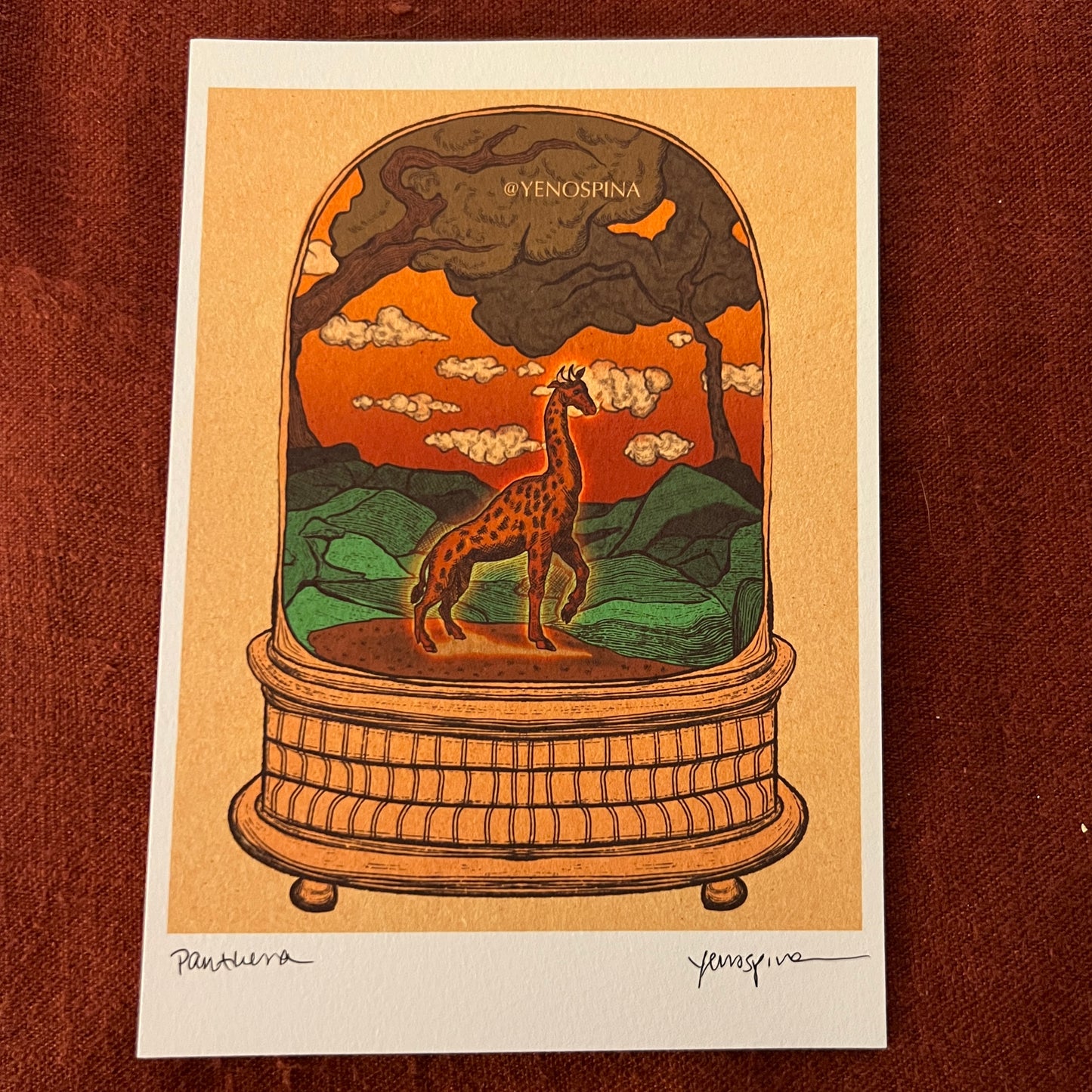 "Panthera" 5x7 Velvet Art Print (Watermark)